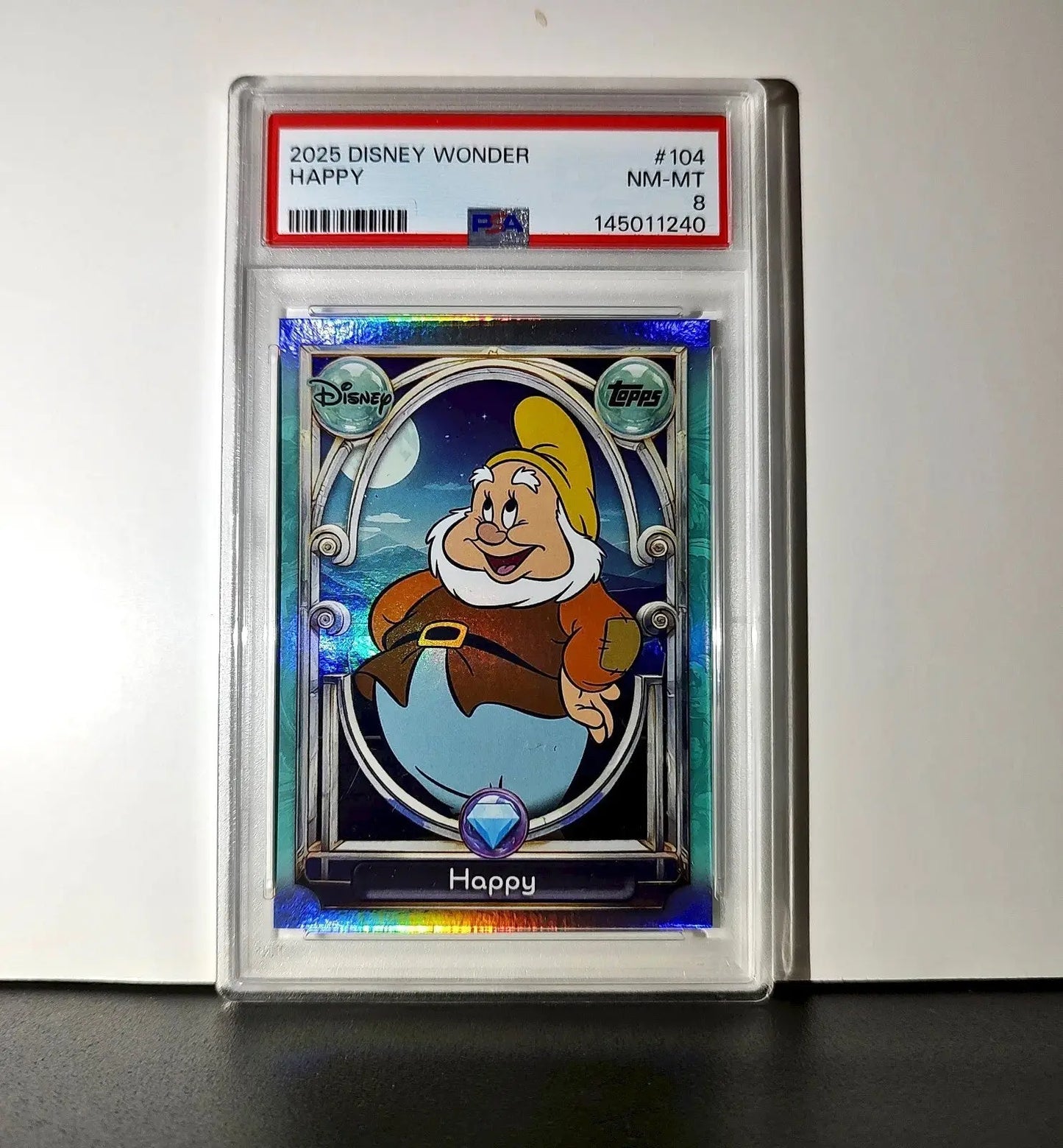 Happy 2025 Topps Disney #104 Diamond Card Snow White and the Seven Dwarfs PSA 8 - Non-Sports Card Single