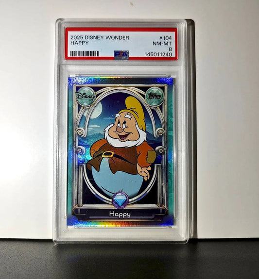 Happy 2025 Topps Disney #104 Diamond Card Snow White and the Seven Dwarfs PSA 8 - Non-Sports Card Single