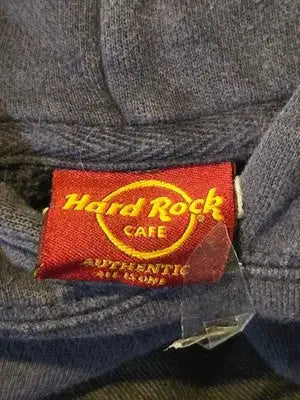 Hard Rock Cafe Hoodie Seattle Unisex S Vintage Pullover Navy Blue Logo Fleece - Apparel