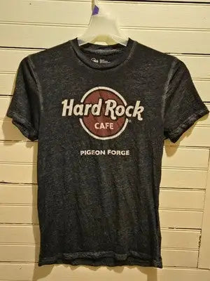 Hard Rock Cafe T-Shirt Mens M Pigeon Forge Black Short Sleeve Logo Tee Washed - Apparel
