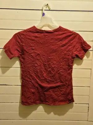 Hard Rock Cafe T-Shirt Mens S Chicago 100% Cotton Maroon Graphic Tee Distressed - Apparel