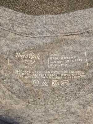Hard Rock Hotel Shirt Mens L Gray Sioux City Short Sleeve Logo Tee Graphic - Apparel