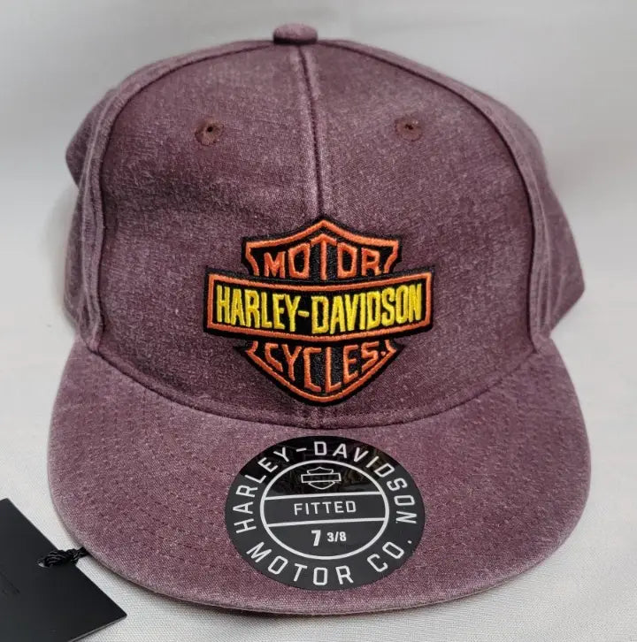 Faded purple Harley-Davidson woven cotton cap with embroidered Bar & Shield logo