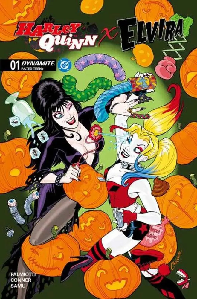 Harley Quinn X Elvira #1 Cover F Amanda Conner Foil Variant - Comic Book