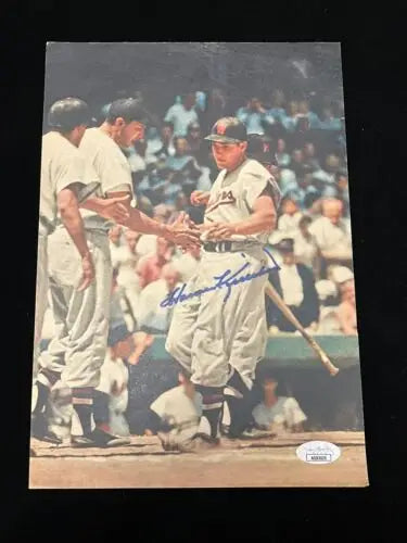 Harmon Killebrew signed auto page 8x10 photograph with JSA COA for Twins fans