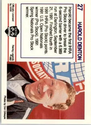Harold Denton - 1991 Racing Legends IHRA - #27 - Racing - Racing Card Single