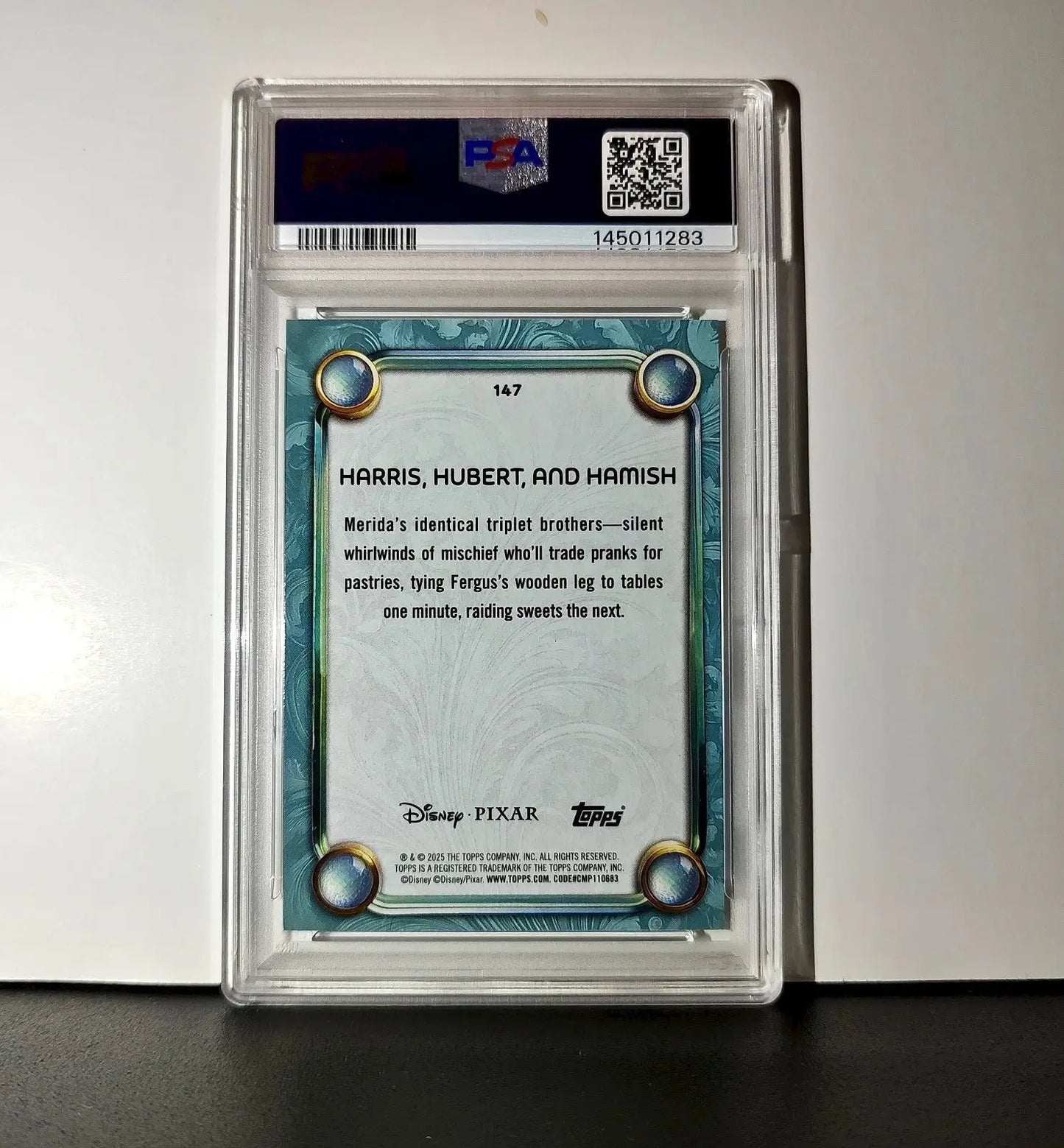 Harris Hubert and Hamish 2025 Topps Disney #147 Diamond Card Brave PSA 8 - Non-Sports Card Single