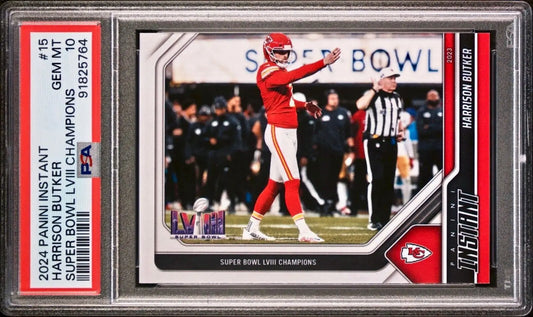 Harrison Butker 2023 Panini NFL Superbowl Champions #15 Card PSA 10 Gem Mint - Football Card Single
