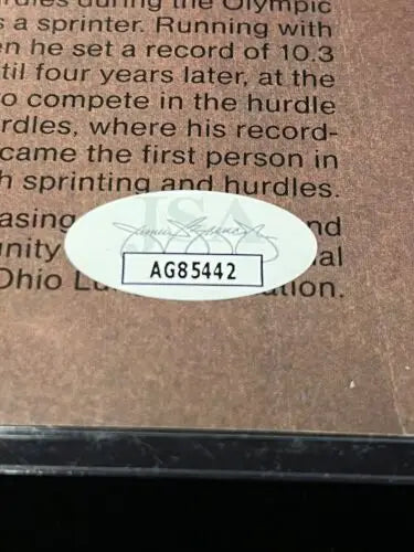 Harrison Dillard Signed Autographed Auto with Oval authentication sticker displayed