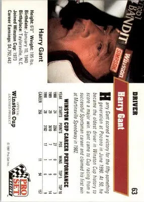 Harry Gant - 1991 Pro Set - #63 - Racing - Racing Card Single