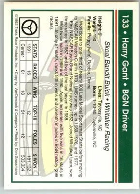 Harry Gant - 1992 Traks - #133a - Racing - Racing Card Single