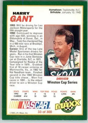 Harry Gant - 1993 Maxx - #33 - Racing - Racing Card Single