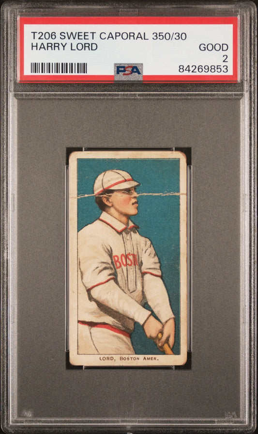 Harry Lord 1909-11 T206 Sweet Caporal 350/30 PSA 2 Good - Baseball Card Single