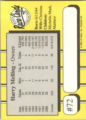 Harry Melling - 1990 Maxx - #72 - Racing - Racing Card Single