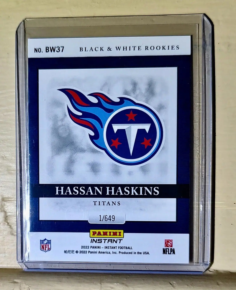 Hassan Haskins 2022 Panini NFL Black & White Rookies #37 Football Card 1 of 649 - Football Card Single