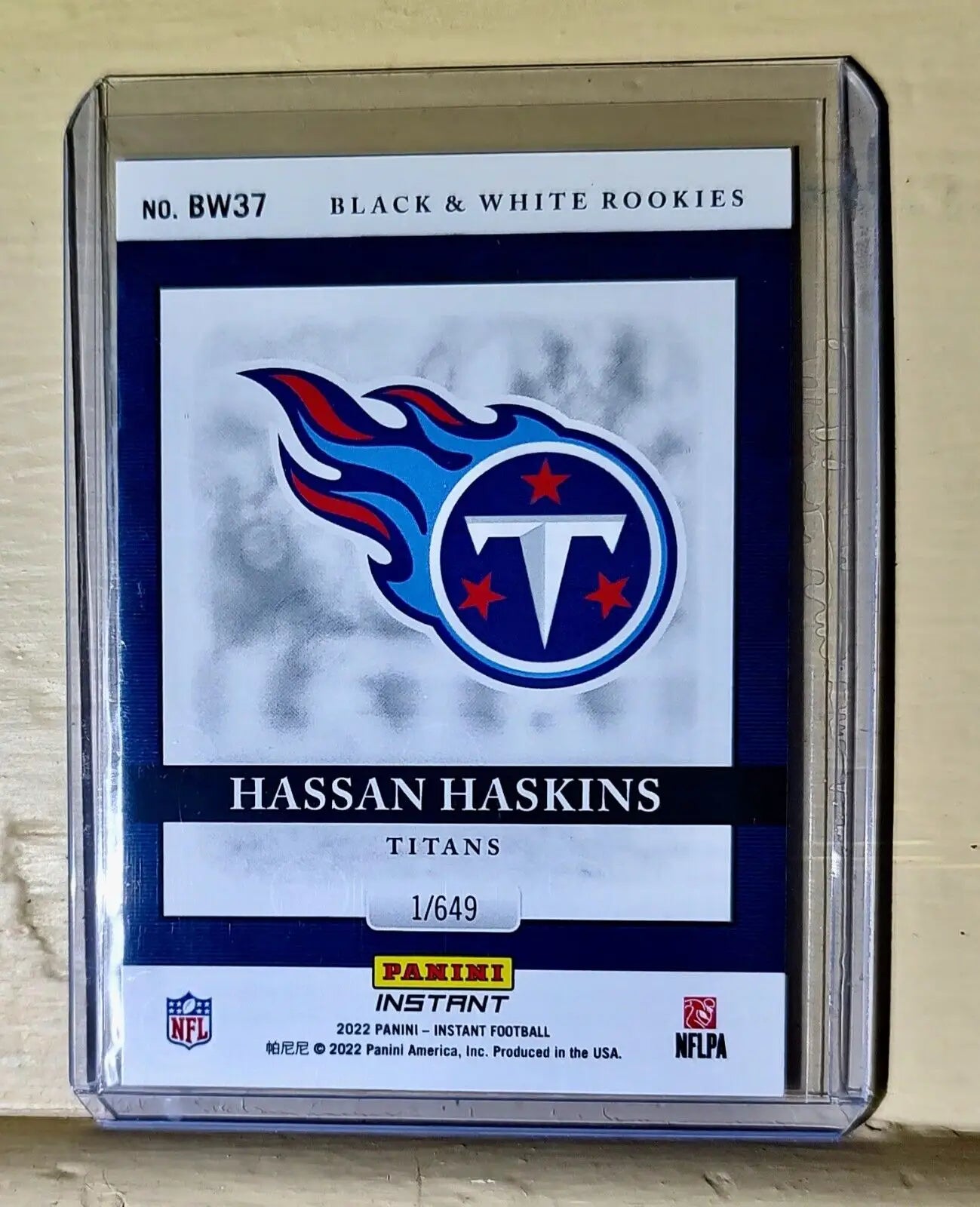 Hassan Haskins 2022 Panini NFL Black & White Rookies #37 Football Card 1 of 649 - Football Card Single