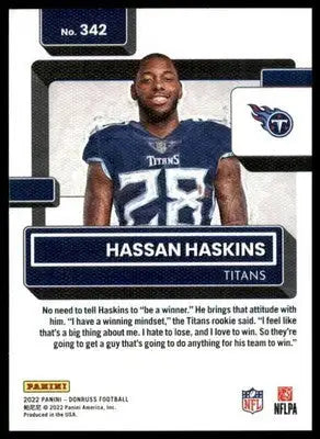Hassan Haskins Rookie 2022 Donruss Canvas #342 Tennessee Titans - Football Card Single