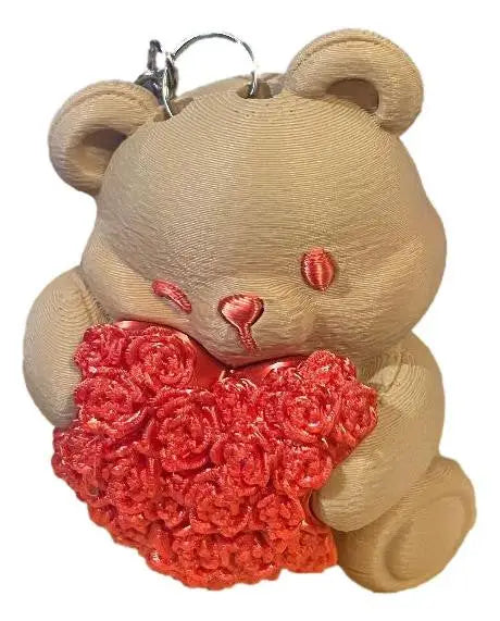 Heart Bear Keychain | Valentine Teddy Bear with Heart | Love Keychain Bag Charm