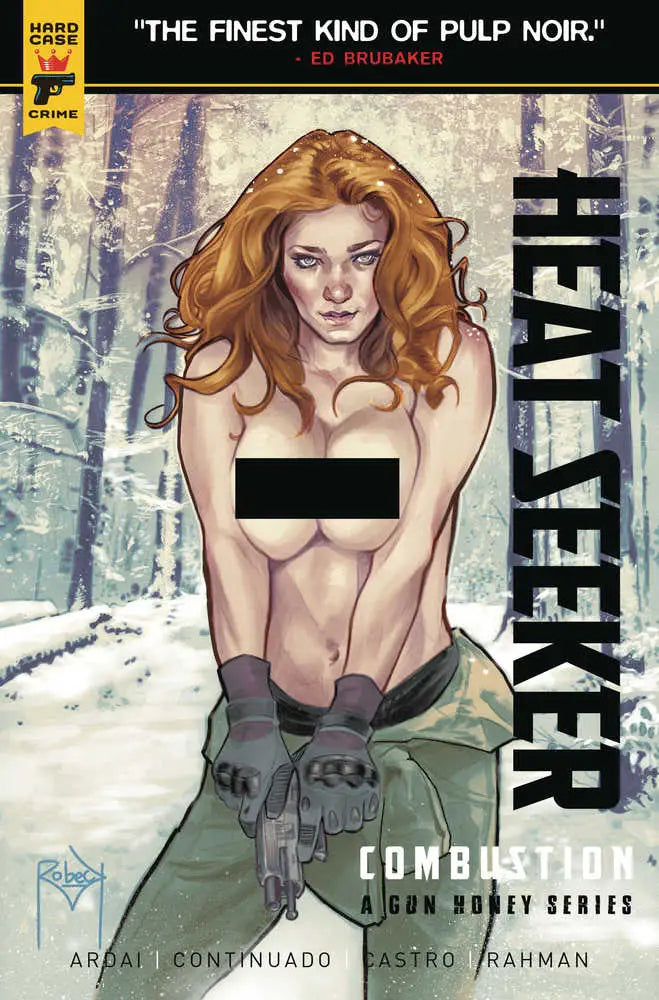 Comic book cover art of Heat Seeker Gun Honey Series #2 featuring a redhead in snow