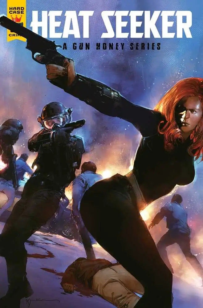 Comic book cover of Heat Seeker Gun Honey Series #1 with action figures in combat