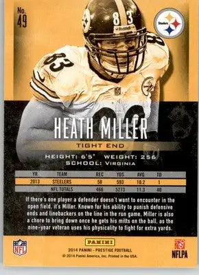 Heath Miller - 2014 Panini Prestige - #49 - Football - Football Card Single