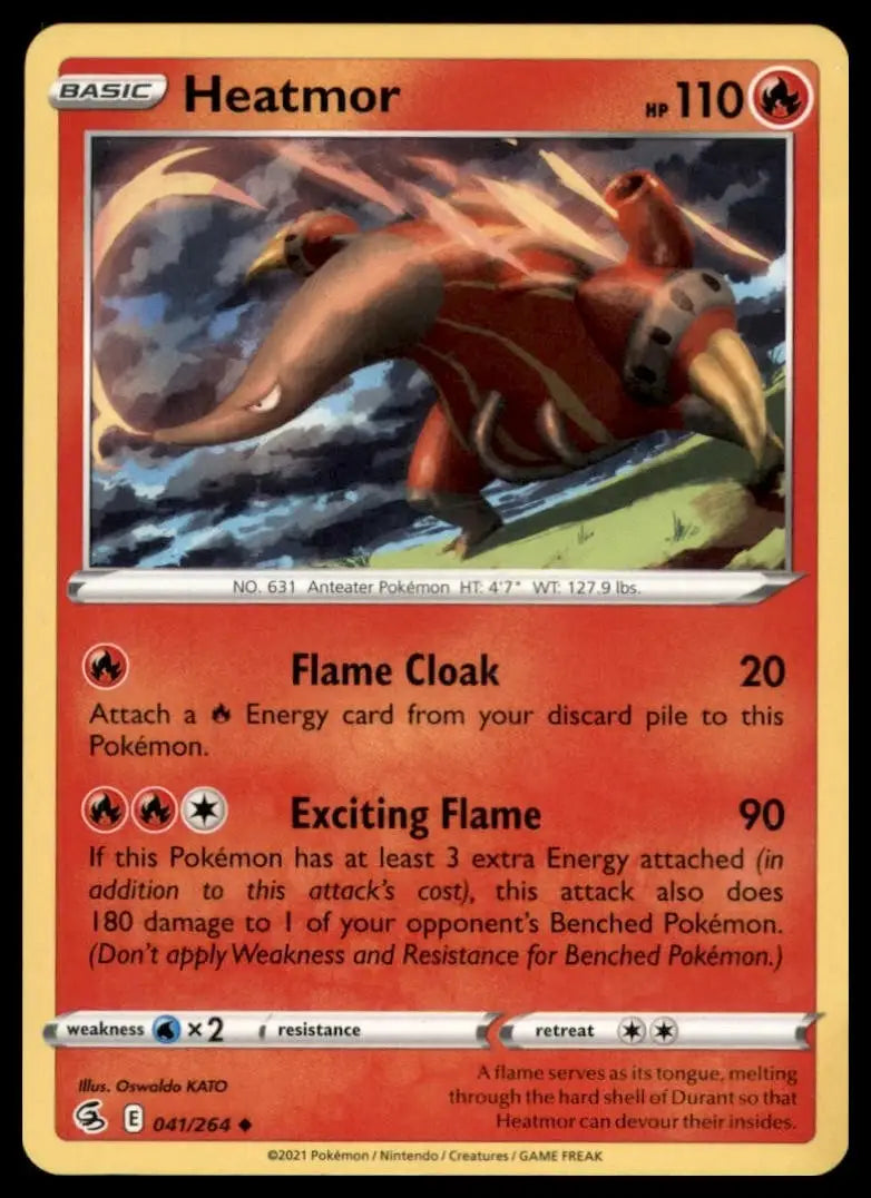 Heatmor 041/264 Swsh08: Fusion Strike Regular Pokemon - Pokémon Card Single