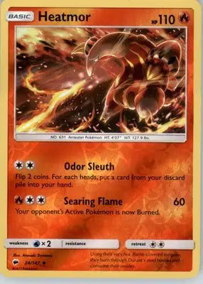 Heatmor - SM - Burning Shadows - Reverse Holo LP - #24/147 - Pokémon Card Single