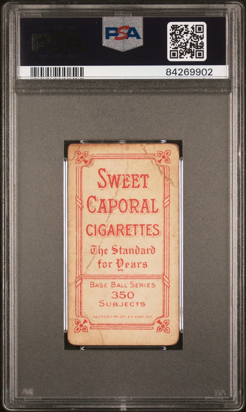 Heinie Zimmerman T206 Sweet Caporal 350/30 card in protective PSA graded case