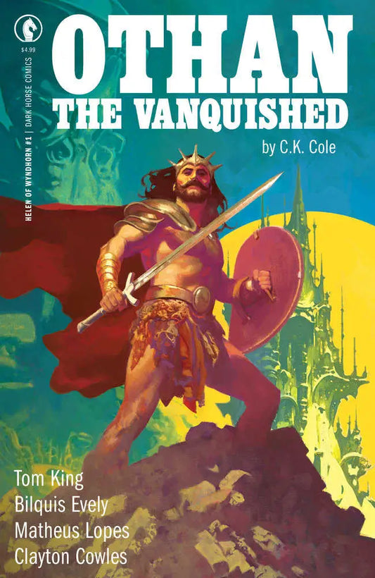 Book cover of Helen Of Wyndhorn #1 featuring a muscular warrior with sword and shield