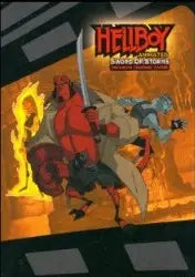 Hellboy striking a dynamic pose on Hellboy Animated Sword of Storms promo card