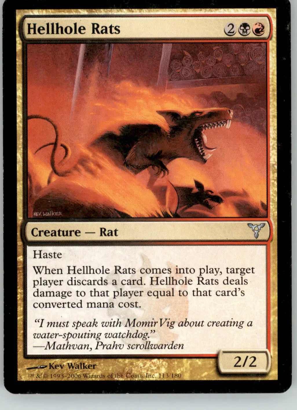 Hellhole Rats - Dissension - 113 - MP Magic: The Gathering - Magic Card Single