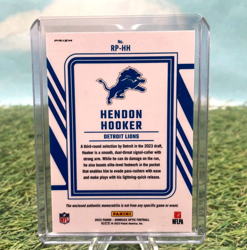 Hendon Hooker -2023 Panini Donruss Optic- Rookie Phenom Blue Hyper Relic -#RP-HH - Football Card Single