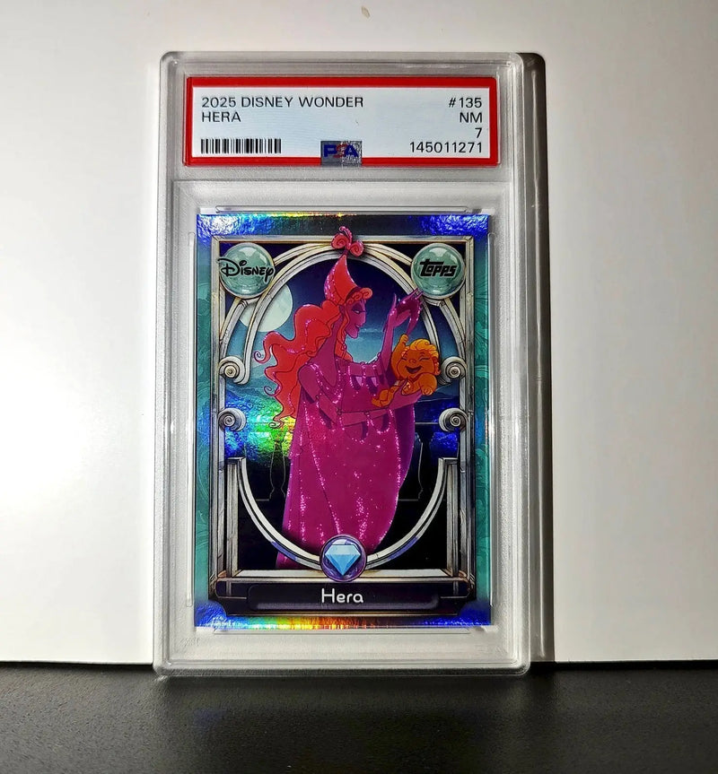 Hera 2025 Topps Disney Wonder #135 Diamond Card Hercules PSA 7