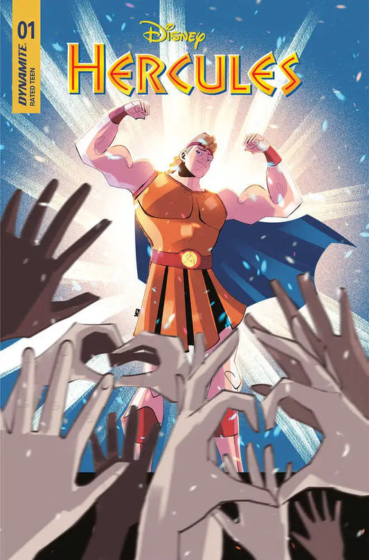 Heroic figure in orange armor on Hercules #1 Cover A Kambadais for trading cards