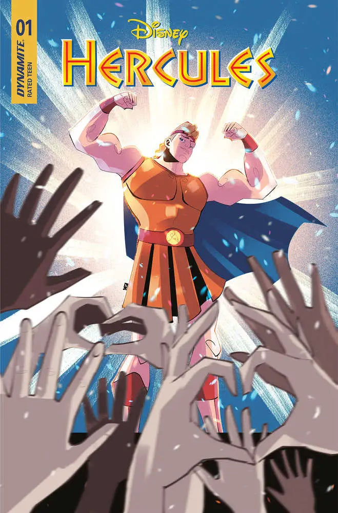 Heroic figure in orange armor on Hercules #1 Cover A Kambadais for trading cards