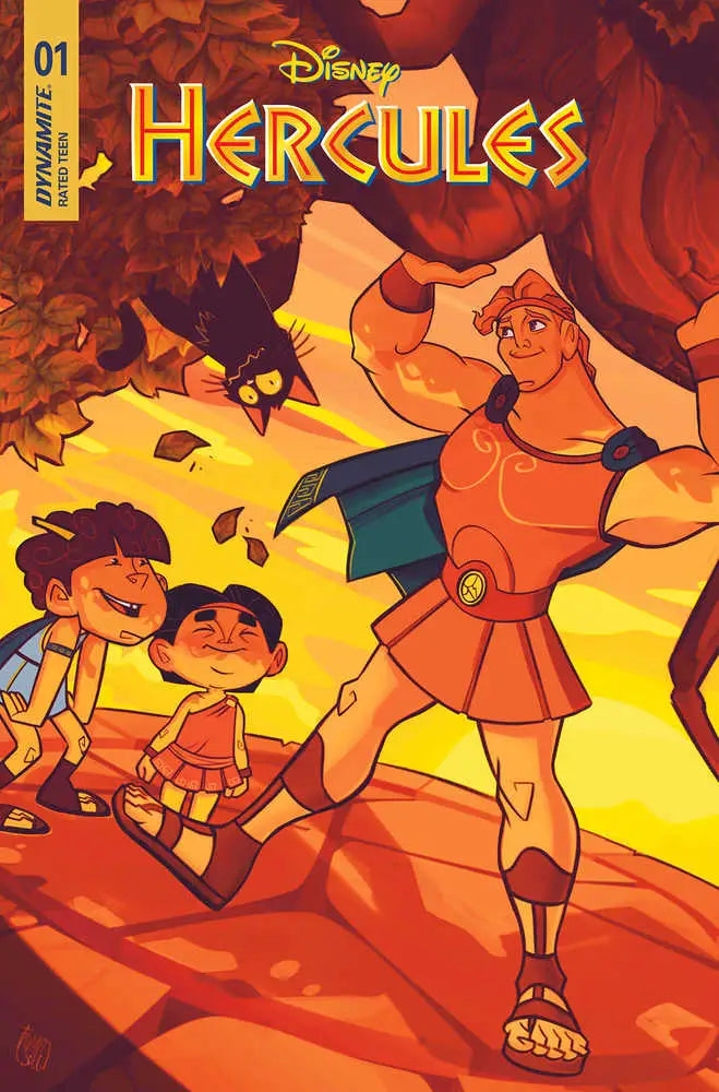Comic book cover art for Disney Hercules featuring animated characters in vibrant style