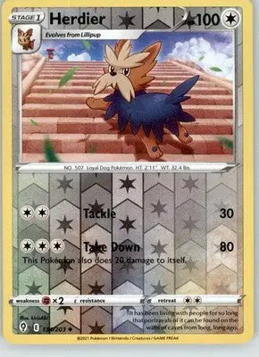Herdier - Evolving Skies - 134/203 - Reverse Holo LP Pokemon - Pokémon Card Single