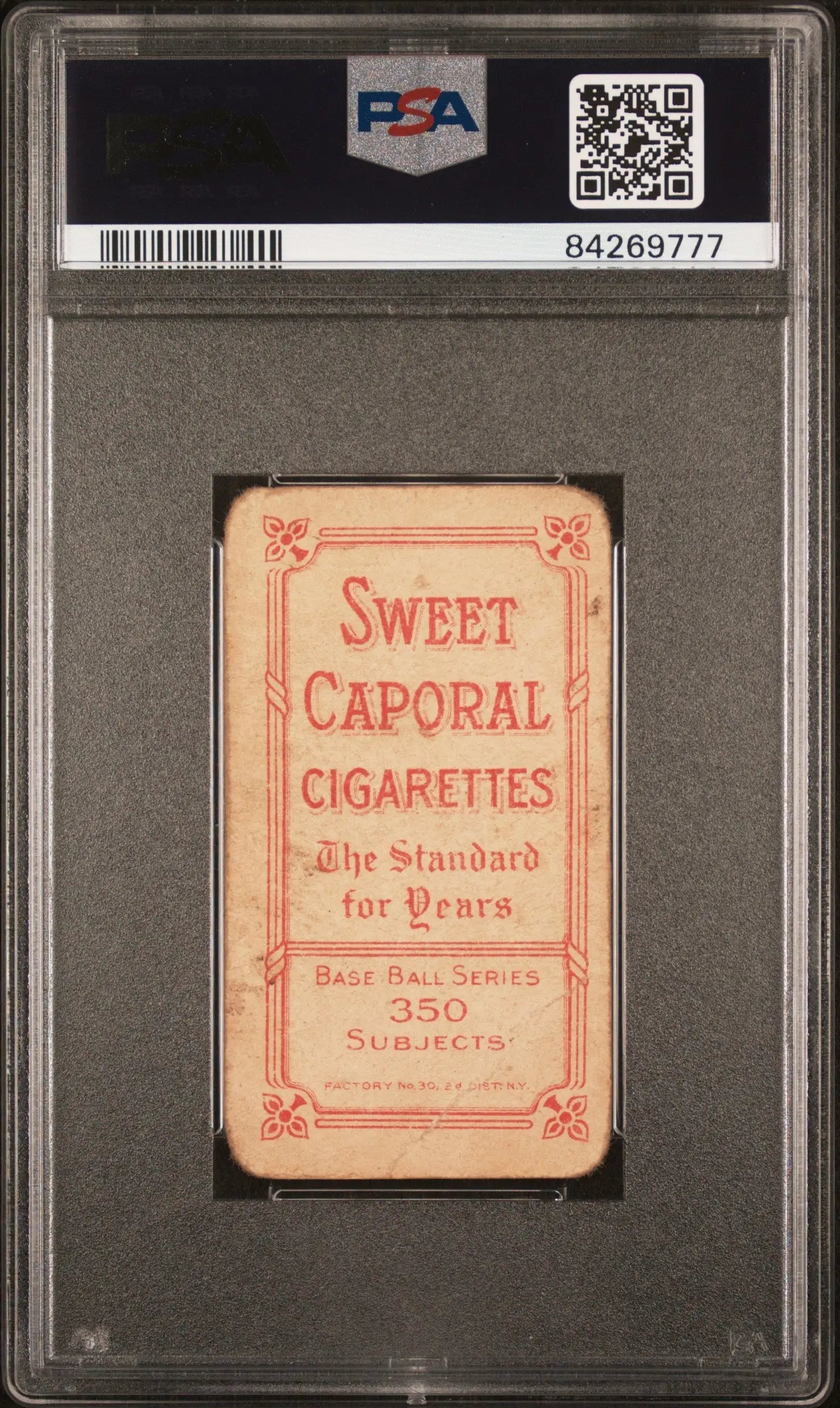 Vintage T206 Sweet Caporal trading card of Herman Armbruster in protective PSA holder