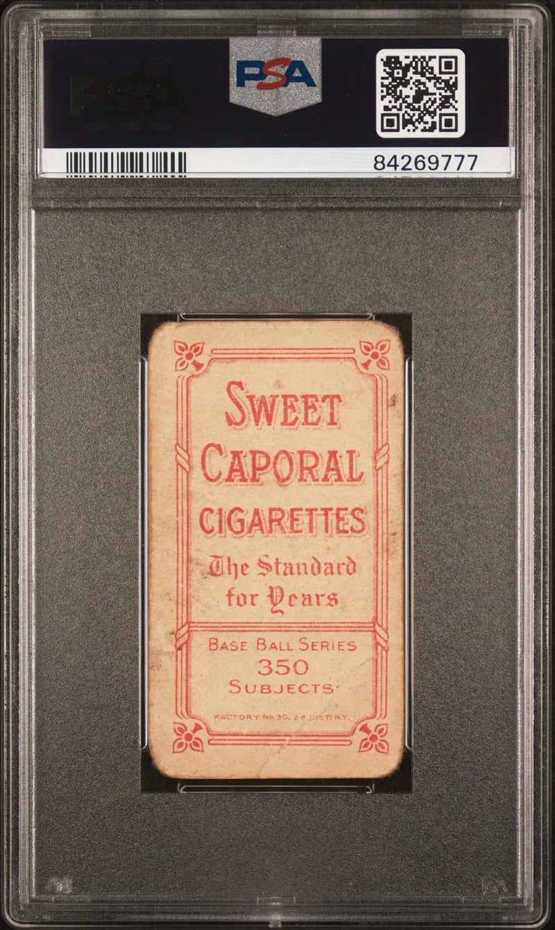 Vintage T206 Sweet Caporal trading card of Herman Armbruster in protective PSA holder