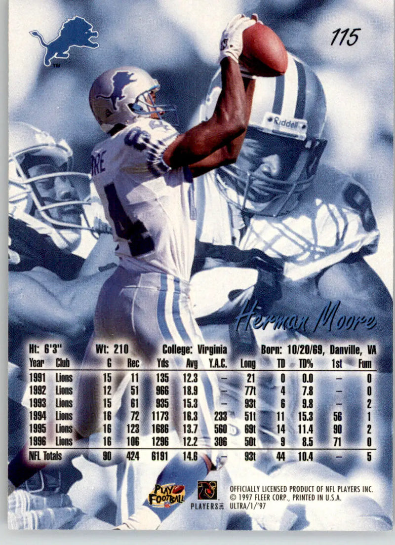 Herman Moore - 1997 Ultra - #115 - Football - Football Card Single