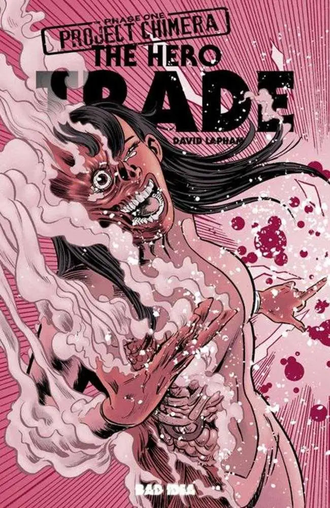 Hero Trade Project Chimera comic cover featuring a screaming woman’s face splitting open with smoke and blood by David Lapham