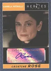 Autograph card of Cristine Rose with dark hair on a black background in Heroes Volume 2