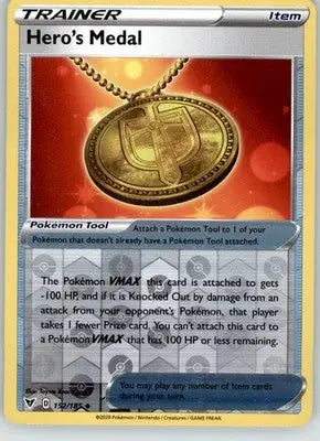 Hero’s Medal - Vivid Voltage - 152/185 - Reverse Holo LP Pokemon - Pokémon Card Single