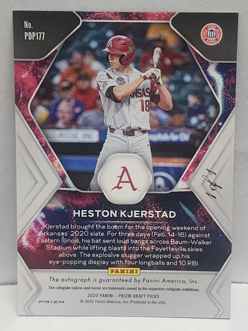 Heston Kjerstad 2020 Panini Prizm Fireworks Black Finite Auto #1/1 - Baseball Card Single