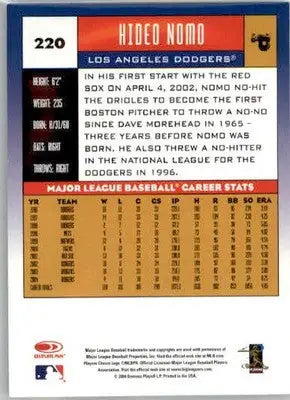 Hideo Nomo - 2005 Donruss - #220 - Baseball - Baseball Card Single