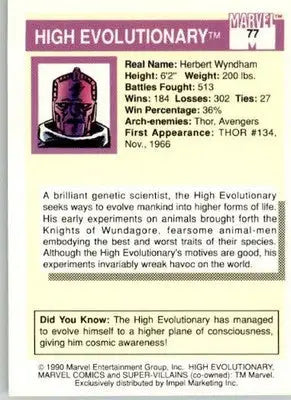 High Evolutionary - 1990 Impel Marvel Universe - #77 - Non_sport - Marvel Card Single