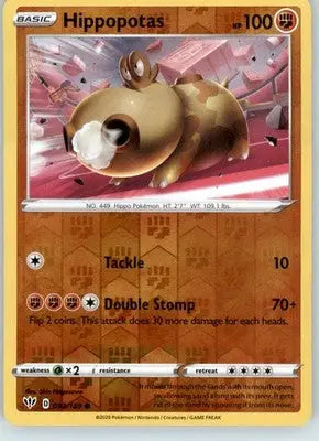 Hippopotas - SWSH03: Darkness Ablaze - 093/189 - Reverse Holo LP - TCG Card Single