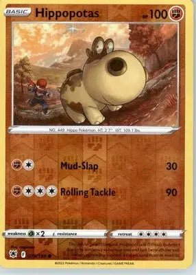Hippopotas - SWSH10: Astral Radiance - Reverse Holo LP - #079/189 - Pokémon Card Single