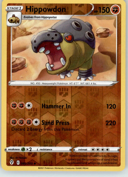 Hippowdon - Evolving Skies - 085/203 - Reverse Holo LP Pokemon - Pokémon Card Single