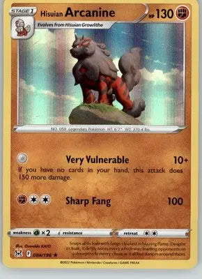 Hisuian Arcanine - Lost Origin - 084/196 - Holo LP Pokemon - Pokémon Card Single